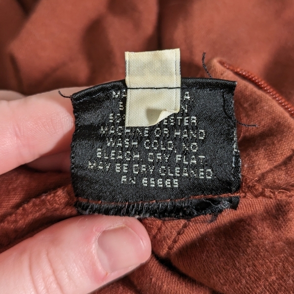 Vintage 80s Mock Neck Rosemary Brantley Burnt Orange Prairie Circle Dress Size S - Picture 9 of 9